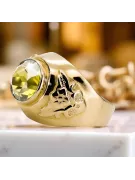 Anneau Style vintage Péridot jaune Or jaune 14 carats vrc078y